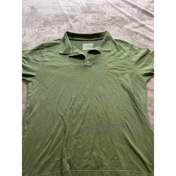 Drake Clothing Company Polo Shirt Mens Large Olive‎ Heathered Waterfowl Logo - Picture 1 of 6